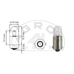 Żarówka 12V 2W BA9s (op-10szt)