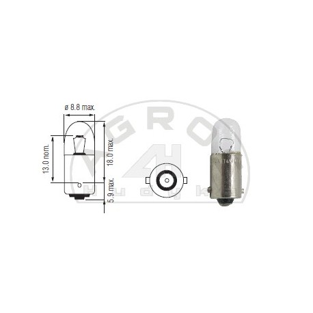 Żarówka 12V 2W BA9s (op-10szt)