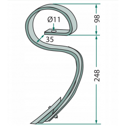 Ząb agregatu sprężynowy L-248/98 28*5