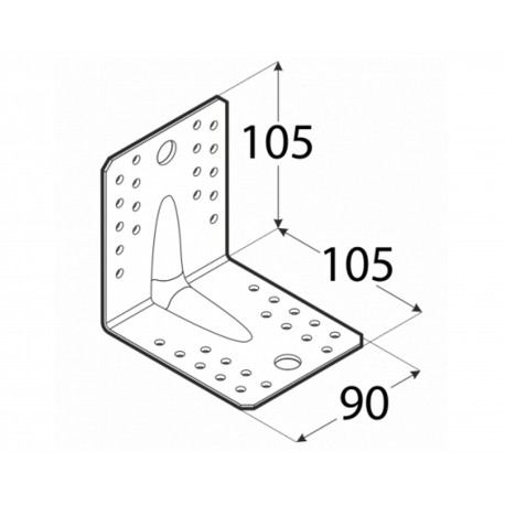 Kątownik budowlany 105*105*90 z przetłoczeniem KP2