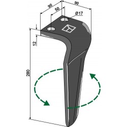 Ząb brony aktywnej RH-51-DEL lw. Maschio NIECZYNNA