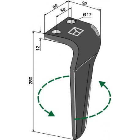 Ząb brony aktywnej RH-51-DEL lw. Maschio NIECZYNNA