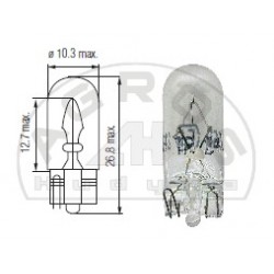 Żarówka 24V 5W T10 cołoszklana (op-10szt)