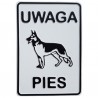 Tablica "UWAGA PIES" 14*20