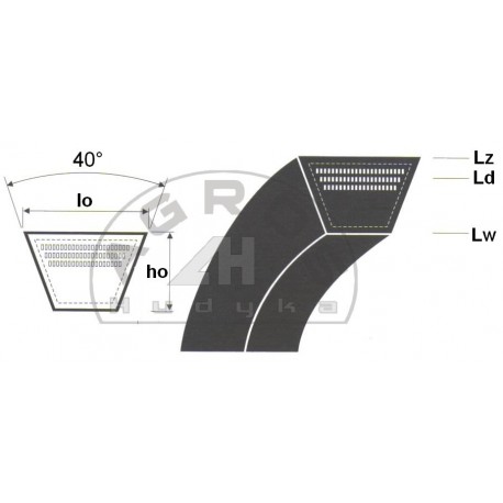 Pas klinowy B1550 żółty