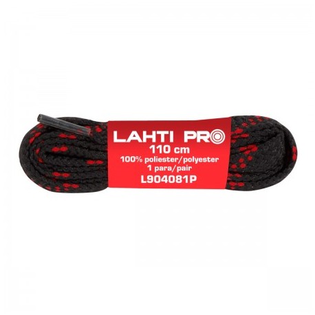 Sznurowadła płaskie czarno-czerwone 110cm. Lahti