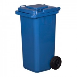 Pojemnik plastikowy na śmieci 120l. niebieski
