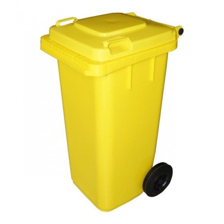 Pojemnik plastikowy na śmieci 120l. żółty