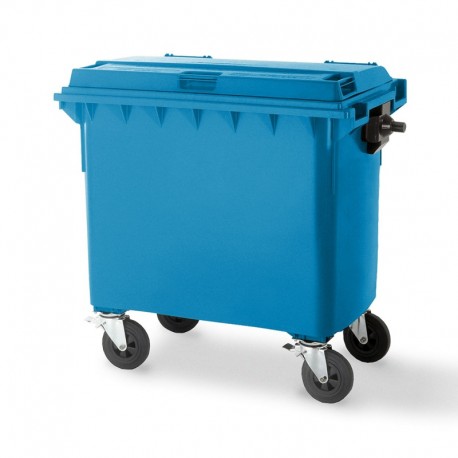 Pojemnik plastikowy na śmieci 660l. niebieski