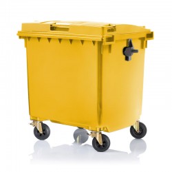 Pojemnik plastikowy na śmieci 660l. żółty