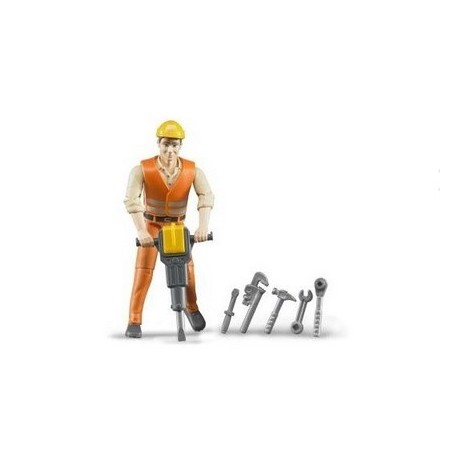 Zabawka pracownik budowy z akcesoriami
