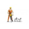 Zabawka pracownik budowy z akcesoriami