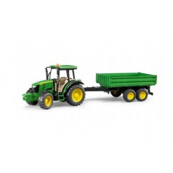 Zabawka traktor John Deere 5115M z przyczepą