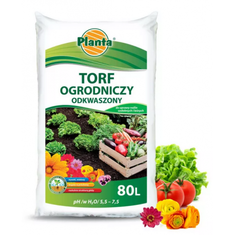 Torf ogrodniczy odkwaszony 80l. Planta